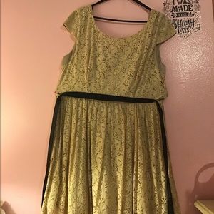Yellow lace dress